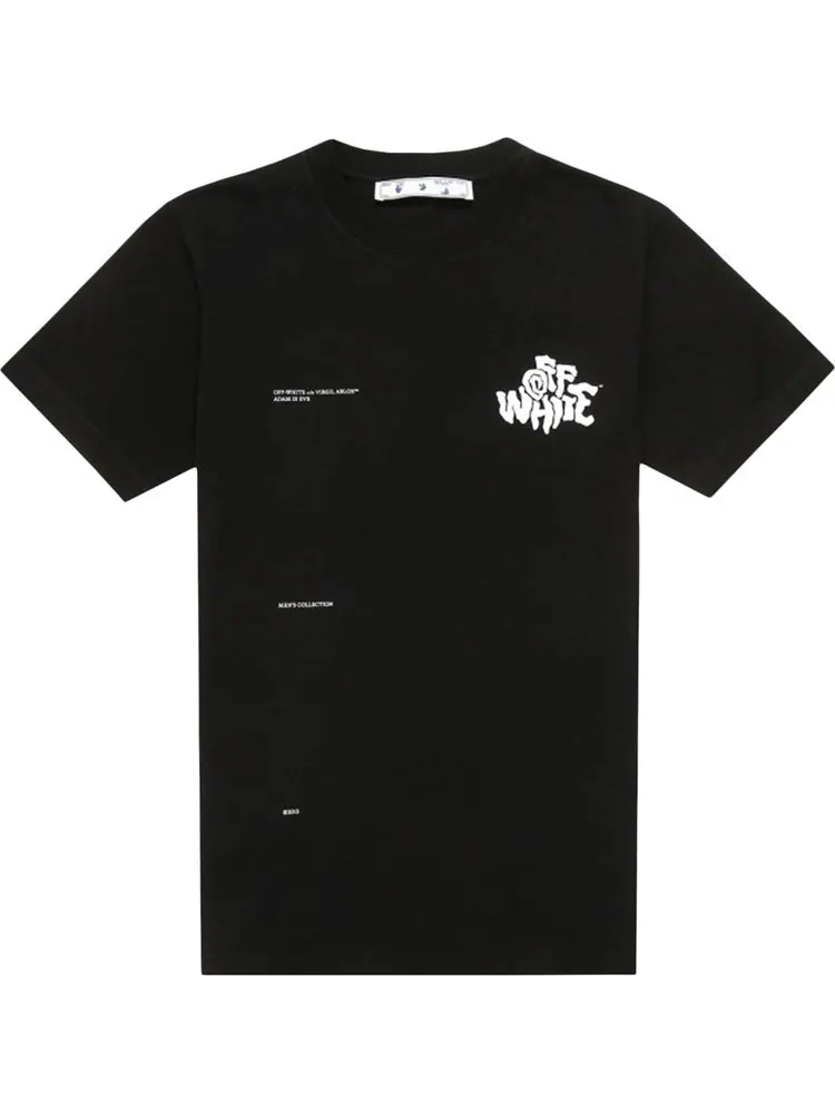 Футболка мужская Off-White Off Blur облегающая хлопковая — изображение 1 из 2, черный