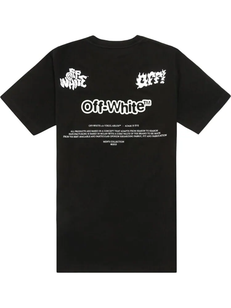 Футболка мужская Off-White Off Blur облегающая хлопковая — изображение 2 из 2, черный