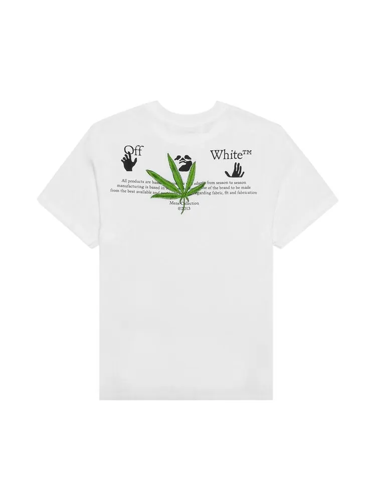 Футболка мужская Off-White High Weed с контрастным принтом — изображение 2 из 2, белый