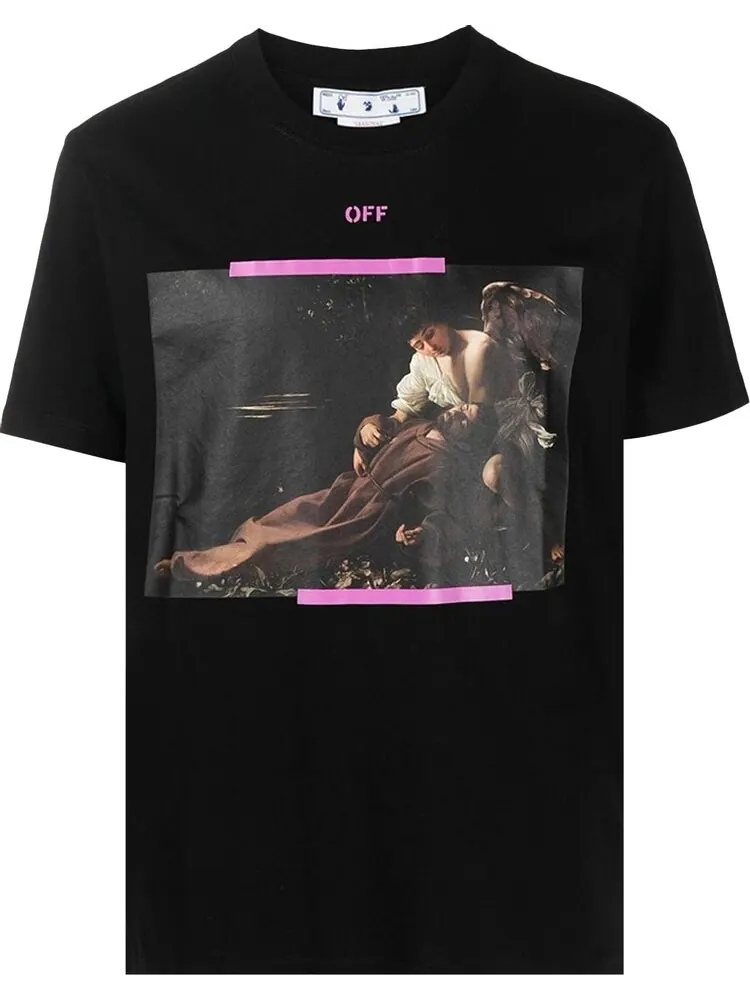 Футболка мужская Off-White Arrow Caravaggio St Fran свободного кроя с принтом — изображение 1 из 1, черный