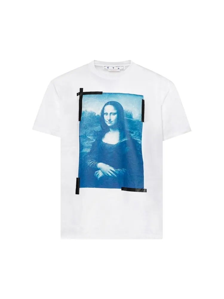Футболка мужская Off-White Monalisa свободного кроя — изображение 1 из 1, белый