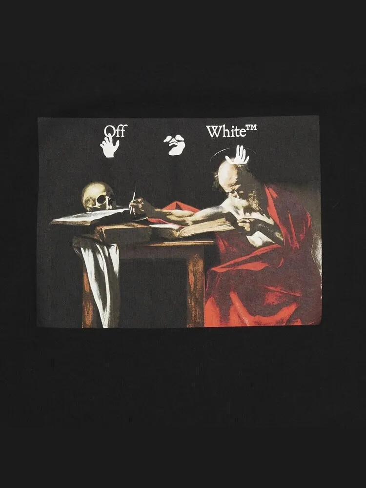 Футболка мужская Off-White Caravag Paint с принтом — изображение 3 из 3, черный