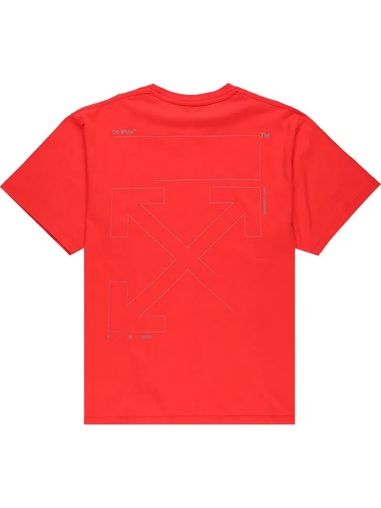 Футболка мужская Off-White Unfinished свободного кроя — изображение 2 из 3, красный