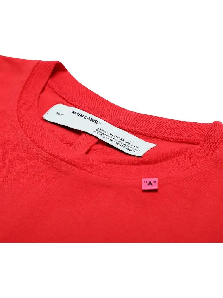 Футболка мужская Off-White Unfinished свободного кроя — изображение 3 из 3, красный