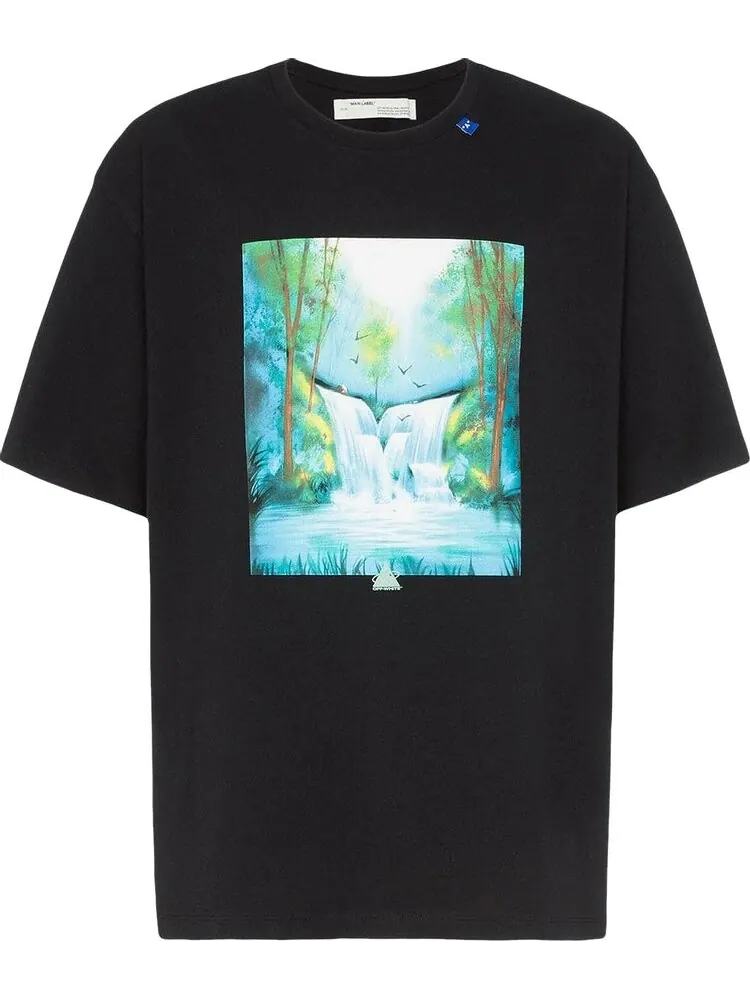 Футболка мужская Off-White Waterfall свободного кроя — изображение 1 из 2, черный/мультиколор