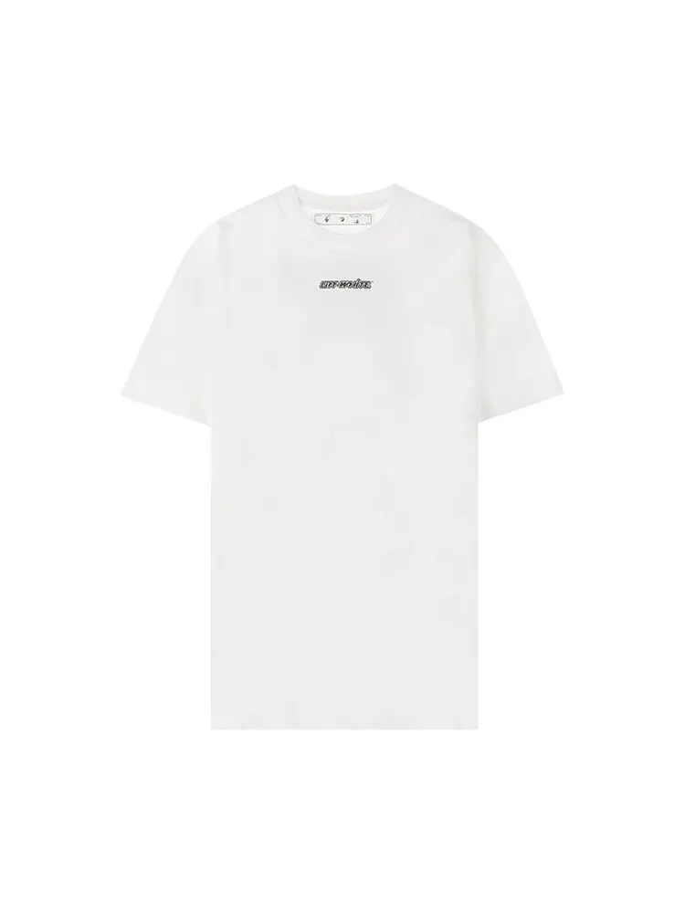 Футболка мужская Off-White Marker с индустриальным дизайном — изображение 1 из 2, белый/синий