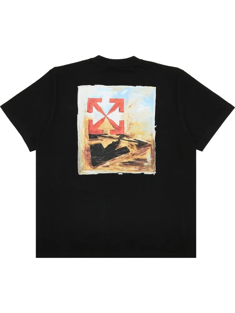 Футболка мужская Off-White Arrow On Canvas с логотипом и принтом — изображение 2 из 3, черный