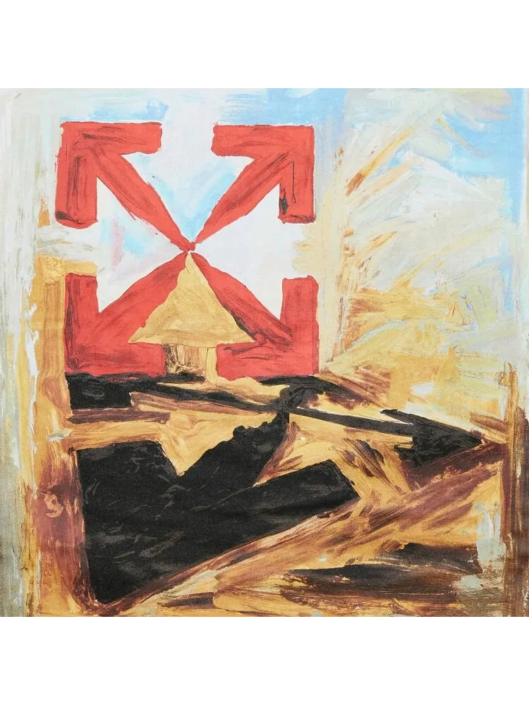 Футболка мужская Off-White Arrow On Canvas с логотипом и принтом — изображение 3 из 3, черный