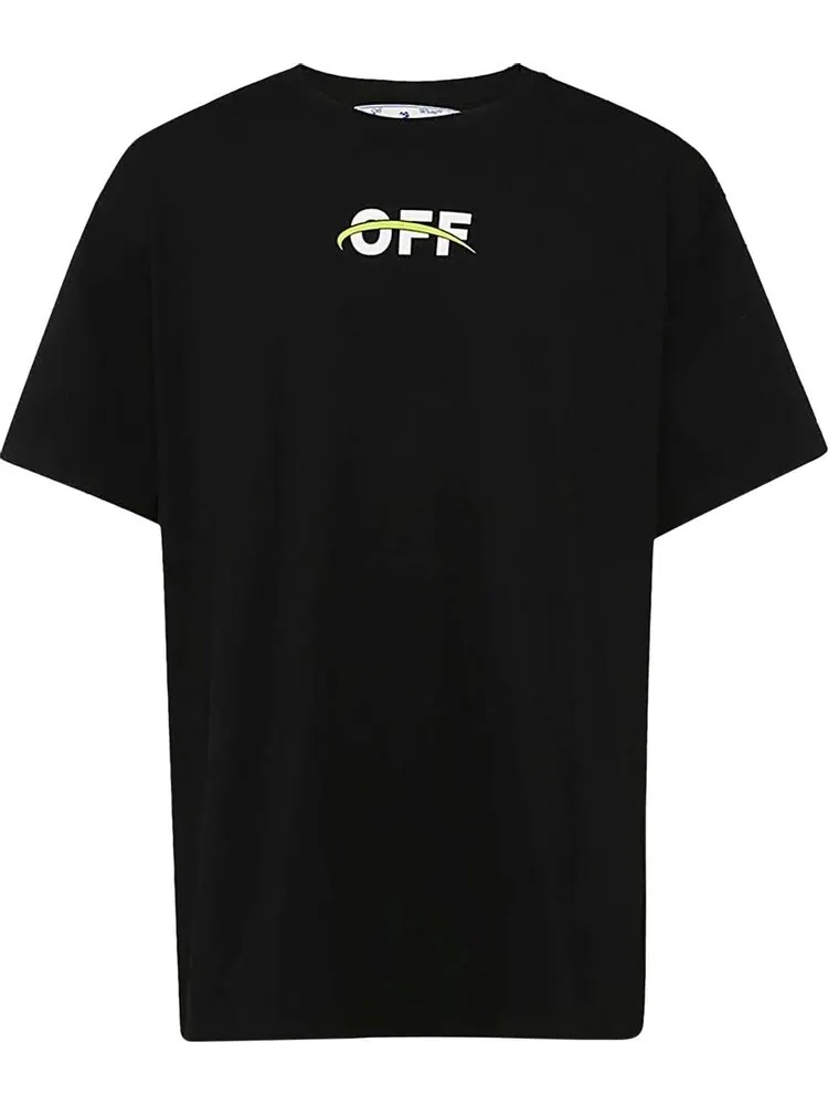 Футболка мужская Off-White Industrial с контрастным принтом — изображение 1 из 2, черный