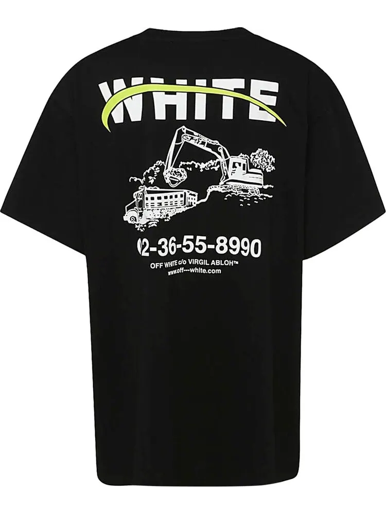 Футболка мужская Off-White Industrial с контрастным принтом — изображение 2 из 2, черный