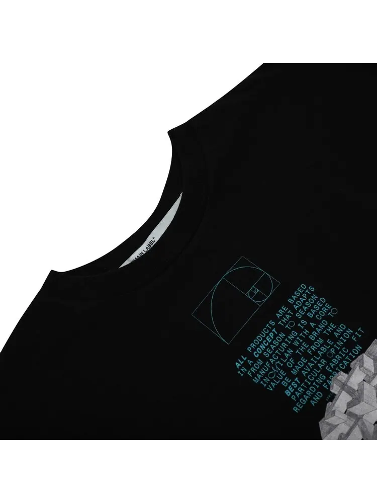 Футболка мужская Off-White Dripping хлопковая с принтом — изображение 3 из 3, черный