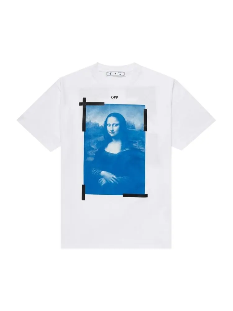 Футболка мужская Off-White Monalisa хлопковая с принтом — изображение 1 из 2, белый