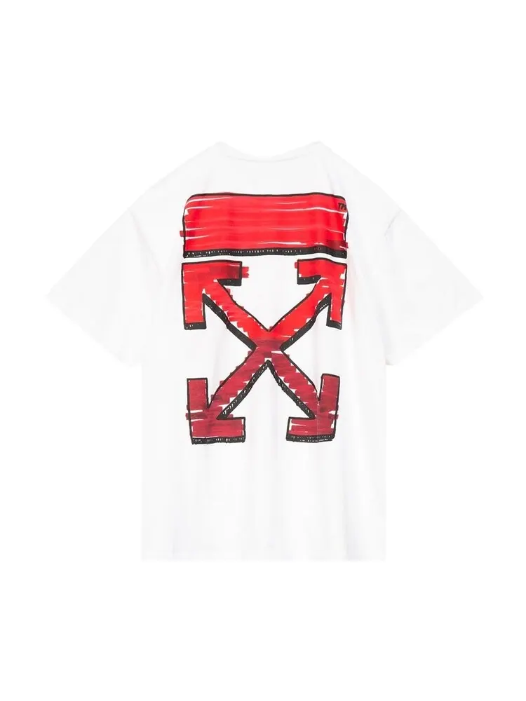 Футболка мужская Off-White Marker свободного кроя с принтом — изображение 2 из 2, белый
