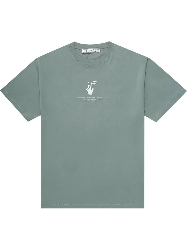 Футболка мужская Off-White Logo с логотипом — изображение 1 из 2, зеленый