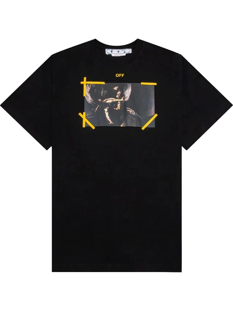 Футболка мужская Off-White Diag Arrow Caravaggio с рисунком — изображение 1 из 2, черный