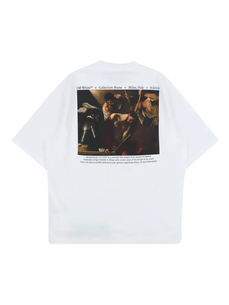 Футболка мужская Off-White Caravaggio свободного кроя с логотипом — изображение 2 из 2, белый