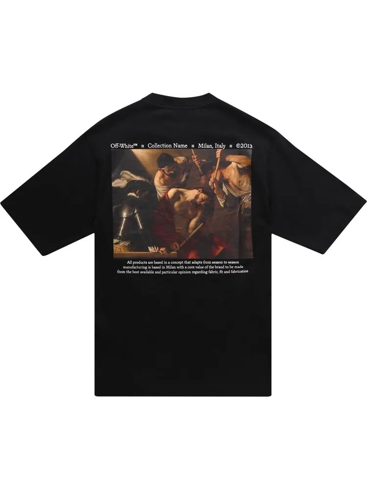 Футболка мужская Off-White Caravaggio Crowning с принтом и логотипом — изображение 2 из 2, черный