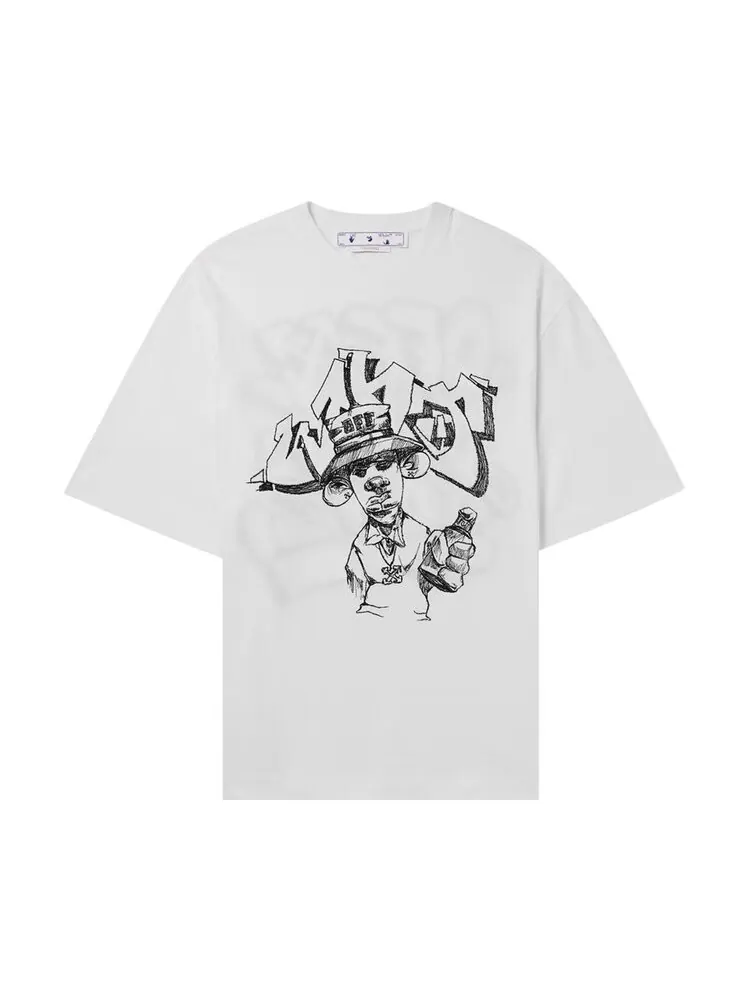 Футболка мужская Off-White Graff Freest свободная с принтом — изображение 1 из 1, белый