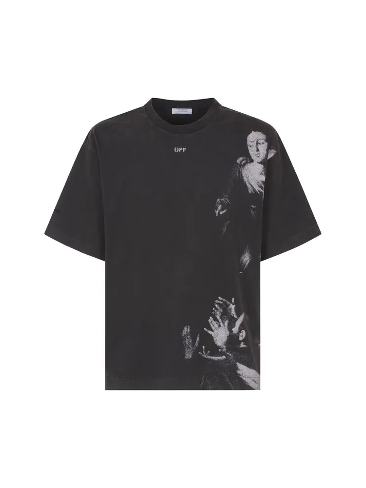 Футболка Off-White Blurred Mary Skate Short-Sleeve Tee 'Black/White' — изображение 1 из 1, черный/белый