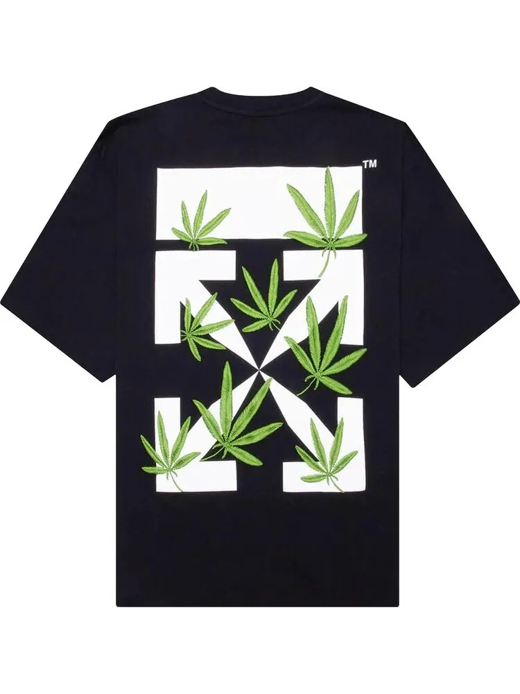 Футболка мужская Off-White Weed Arrows свободного кроя — изображение 2 из 2, черный