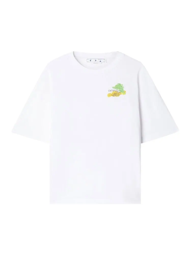 Футболка мужская Off-White Brush Arrow Skate с принтом — изображение 1 из 1, белый