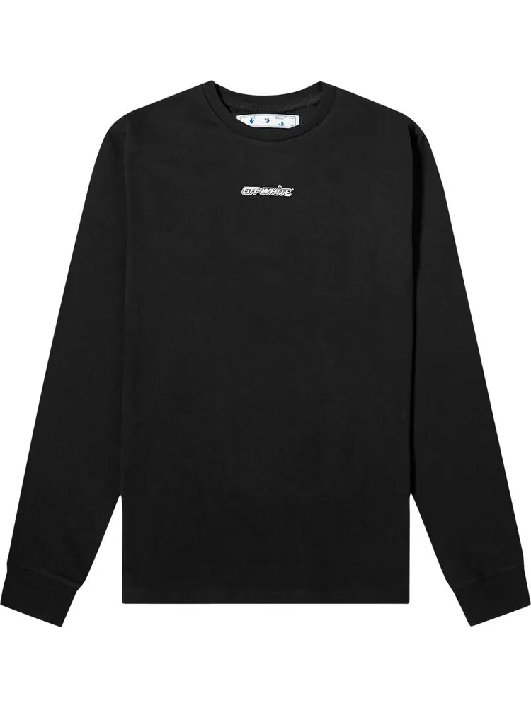 Лонгслив Off-White Marker Long-Sleeve Tee 'Black/Red' — изображение 1 из 2, черный