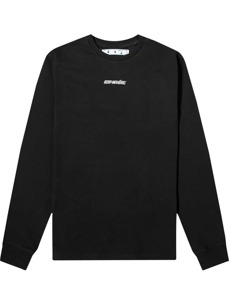 Лонгслив Off-White Marker Long-Sleeve Tee 'Black/Blue' — изображение 1 из 2, черный