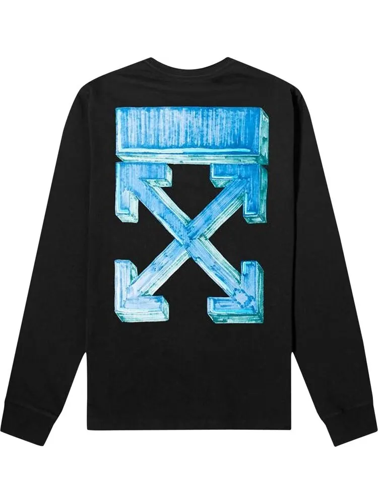 Лонгслив Off-White Marker Long-Sleeve Tee 'Black/Blue' — изображение 2 из 2, черный