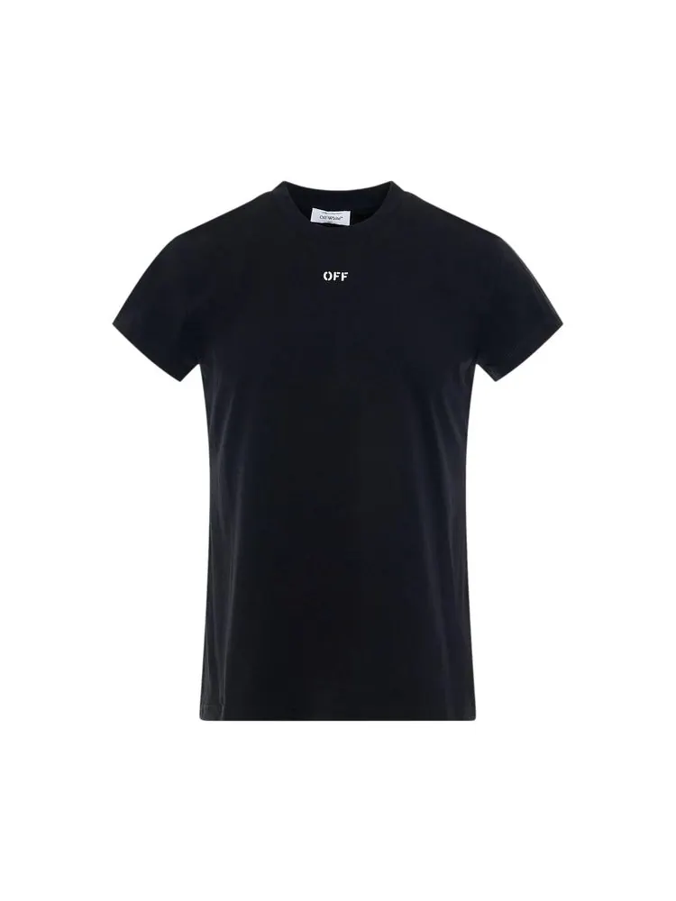 Футболка Off-White Off Stamp Shaped Tee 'Black/White' — изображение 1 из 1, черный/белый