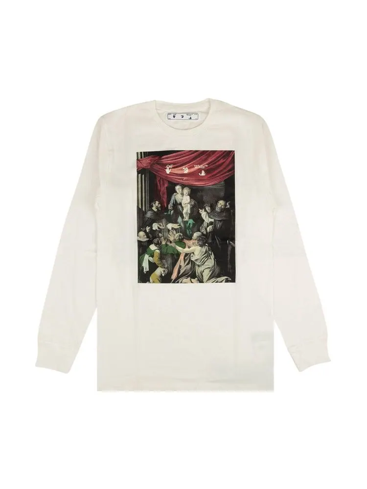 Футболка Off-White Caravaggio Painting Long-Sleeve Tee — изображение 1 из 2, белый