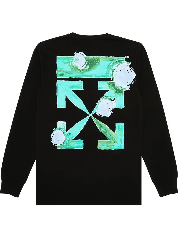 Лонгслив Off-White Tornado Arrow Long-Sleeve Tee 'Black/Multicolor' — изображение 2 из 3, черный