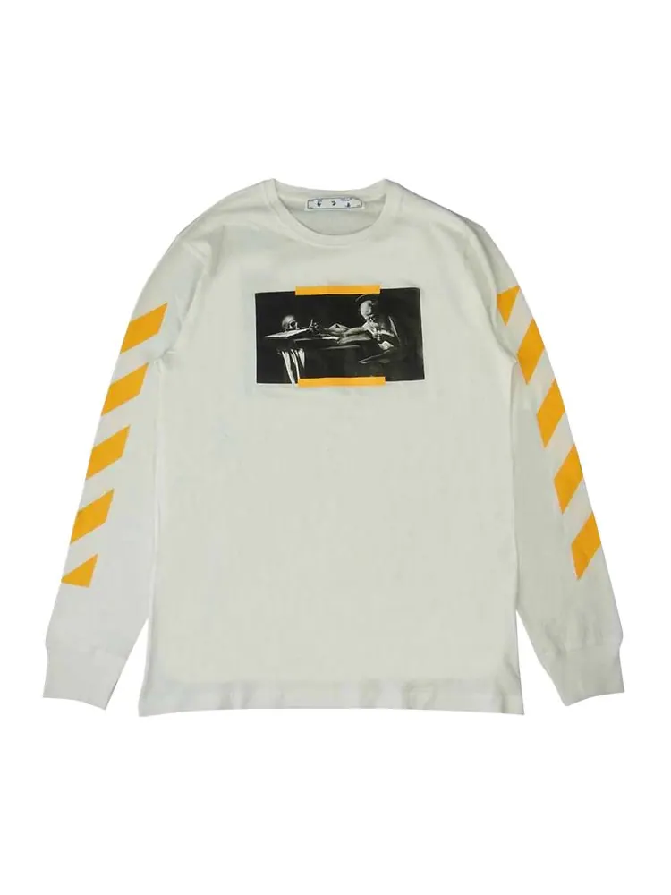 Футболка Off-White Caravaggio Painting Print Long-Sleeve Tee 'White/Yellow' — изображение 1 из 2, белый/желтый