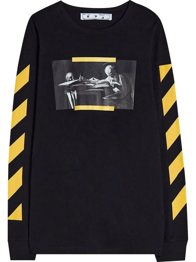Лонгслив Off-White Caravaggio Painting Long-Sleeve Tee 'Black' — изображение 1 из 1, черный