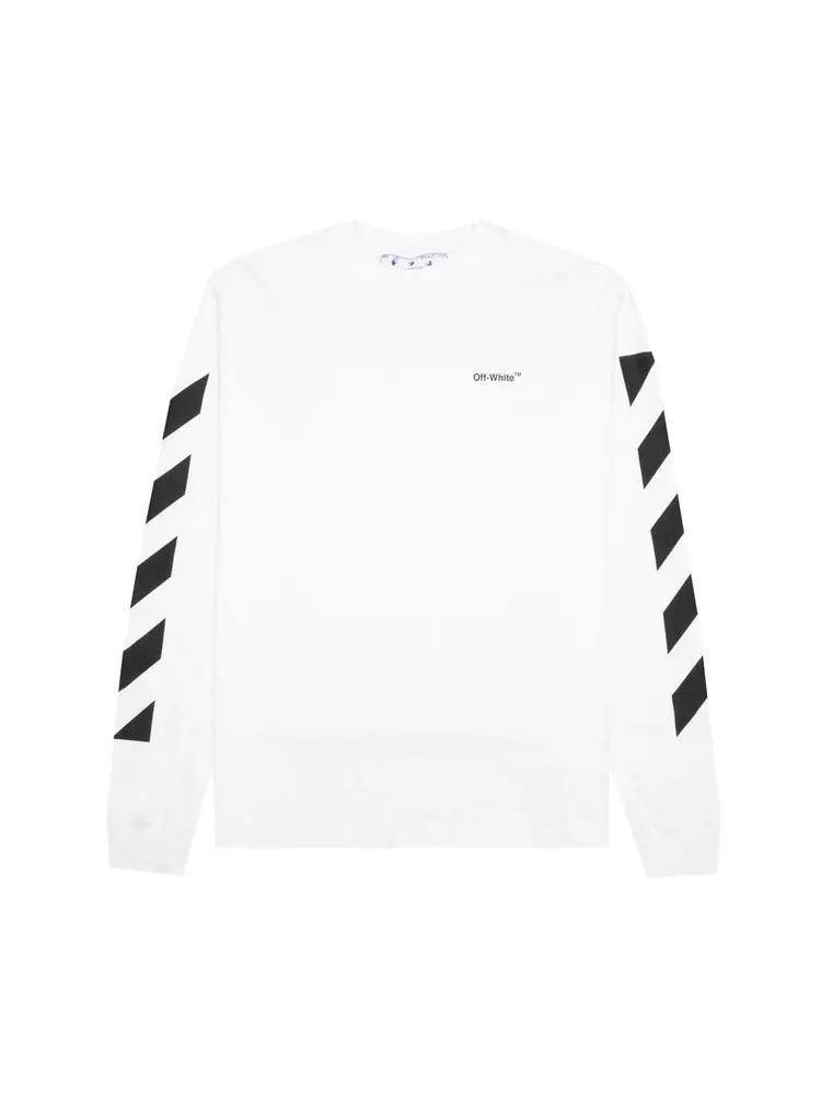 Лонгслив Off-White Diag Helvetica Skate Long-Sleeve Tee 'White/Black' — изображение 1 из 2, белый