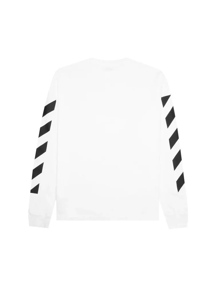 Лонгслив Off-White Diag Helvetica Skate Long-Sleeve Tee 'White/Black' — изображение 2 из 2, белый