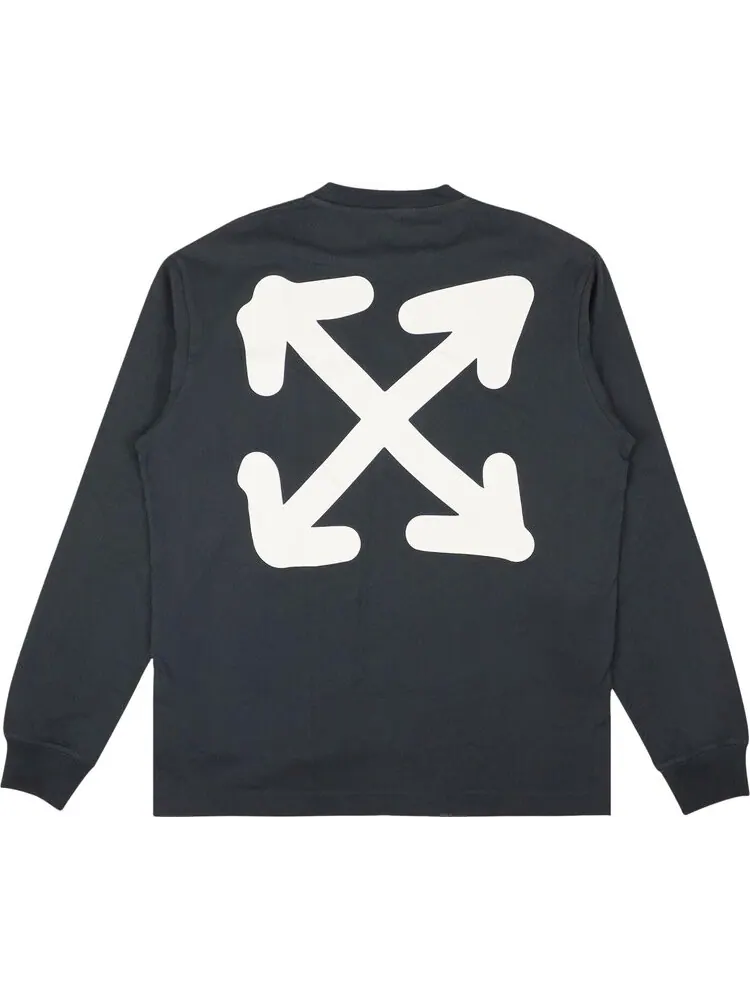 Лонгслив Off-White Face Arrow Skate Long-Sleeve Tee 'Outer Space/White' — изображение 2 из 2, синий