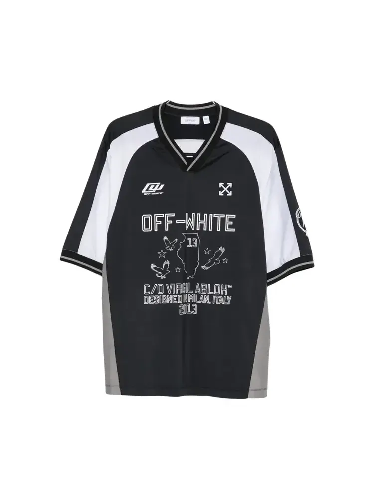 Футболка с V-образным вырезом и короткими рукавами Off-White Eagle Team — изображение 1 из 1, черный
