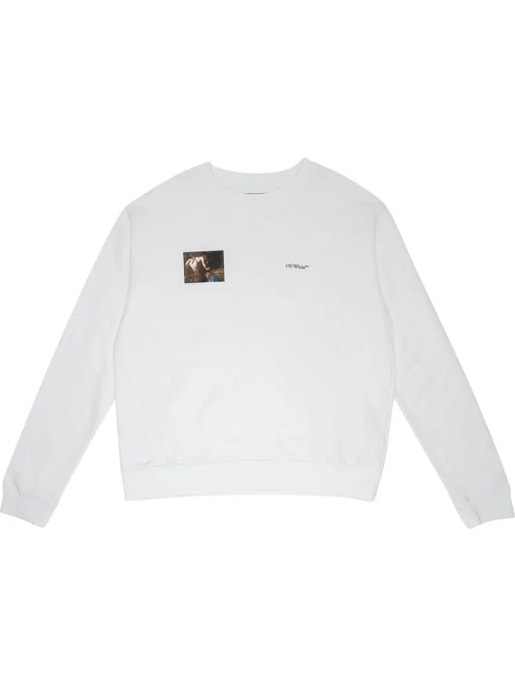 Толстовка Off-White Caravag Angel Slim Crewneck 'Black' — изображение 1 из 3, черный