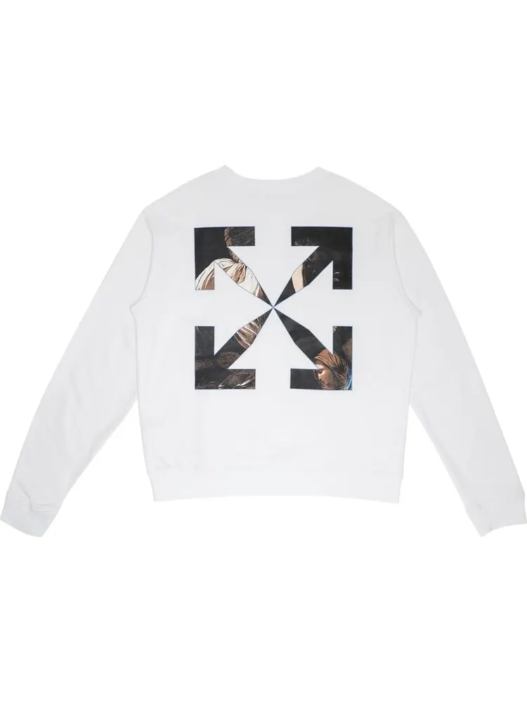 Толстовка Off-White Caravag Angel Slim Crewneck 'Black' — изображение 2 из 3, черный