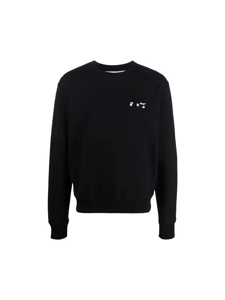 Свитер Off-White Logo Slim Crewneck — изображение 1 из 1, черный/белый