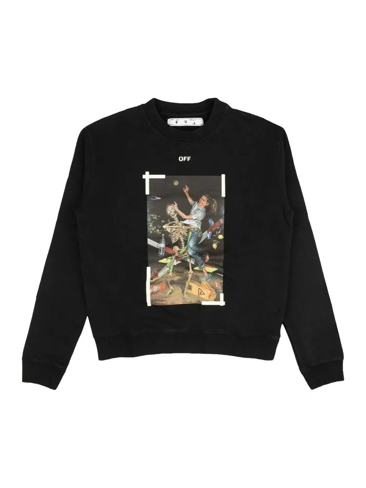 Свитер Off-White Pascal Print Slim Crewneck — изображение 1 из 2, черный/белый