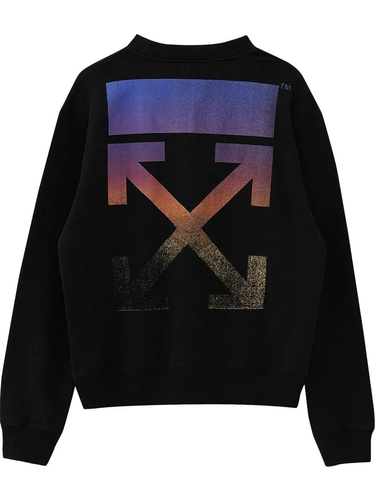 Толстовка Off-White Degrade Arrow Slim Crewneck 'Black/Multicolor' — изображение 2 из 2, черный