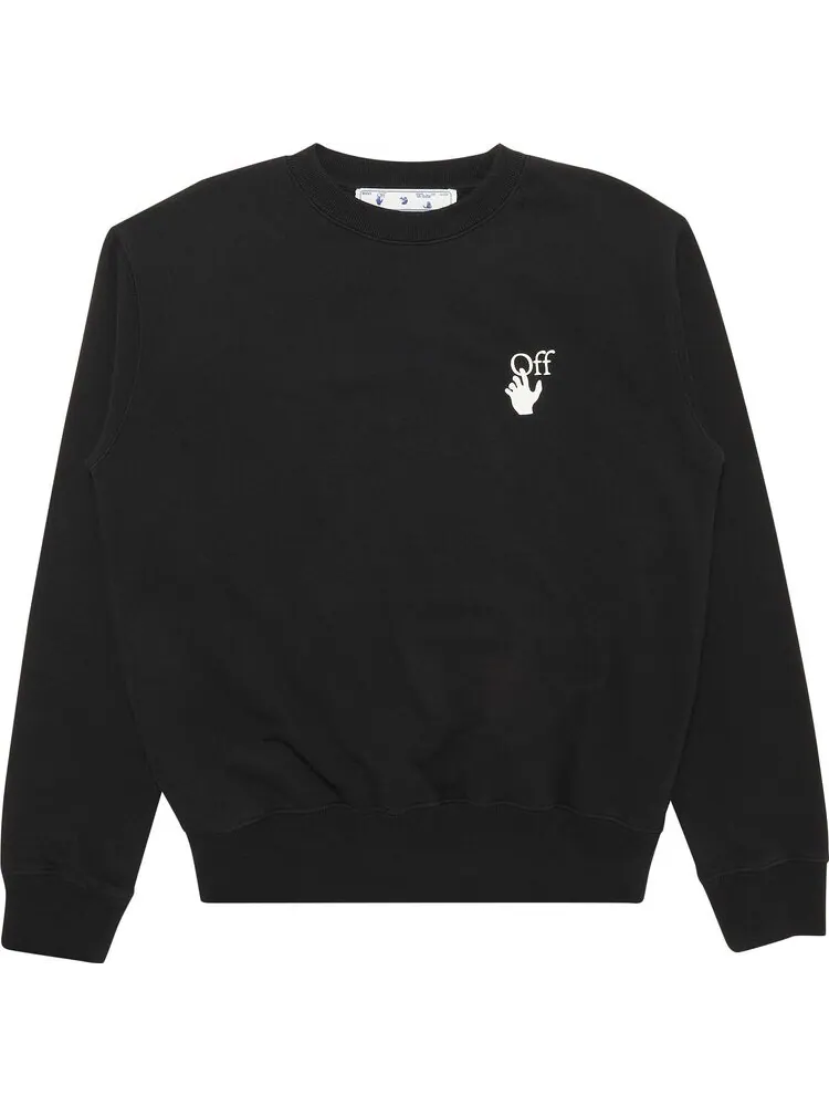 Толстовка Off-White Caravaggio Lute Slim Crewneck 'Black/Multicolor' — изображение 1 из 3, черный