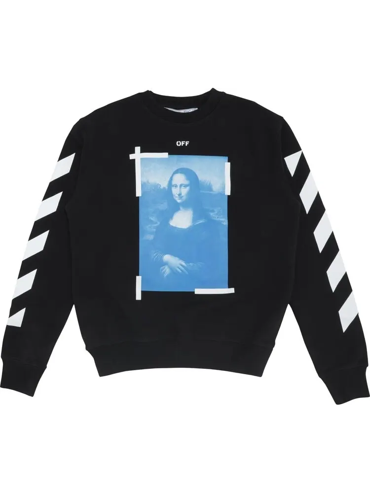 Толстовка Off-White Monalisa Slim Crewneck 'Black/White' — изображение 1 из 3, черный