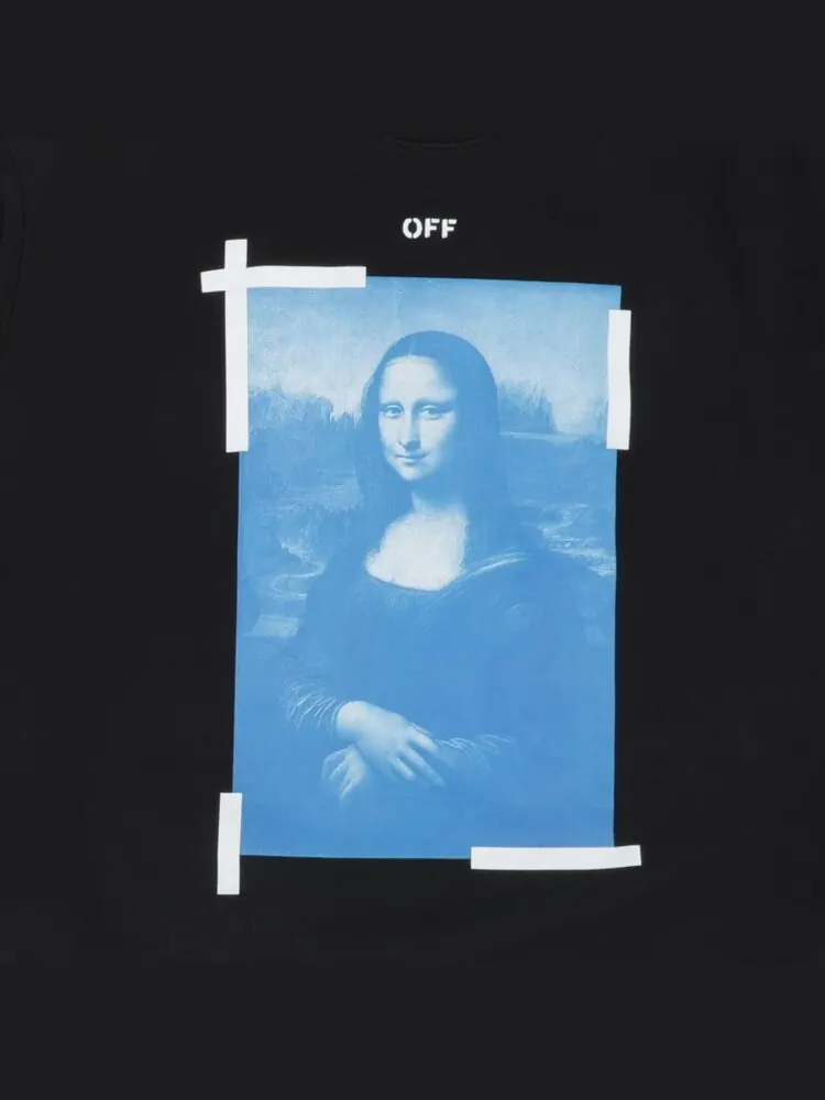 Толстовка Off-White Monalisa Slim Crewneck 'Black/White' — изображение 3 из 3, черный