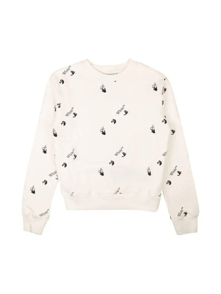 Толстовка Off-White Slim Allover Crewneck 'White' — изображение 1 из 2, белый
