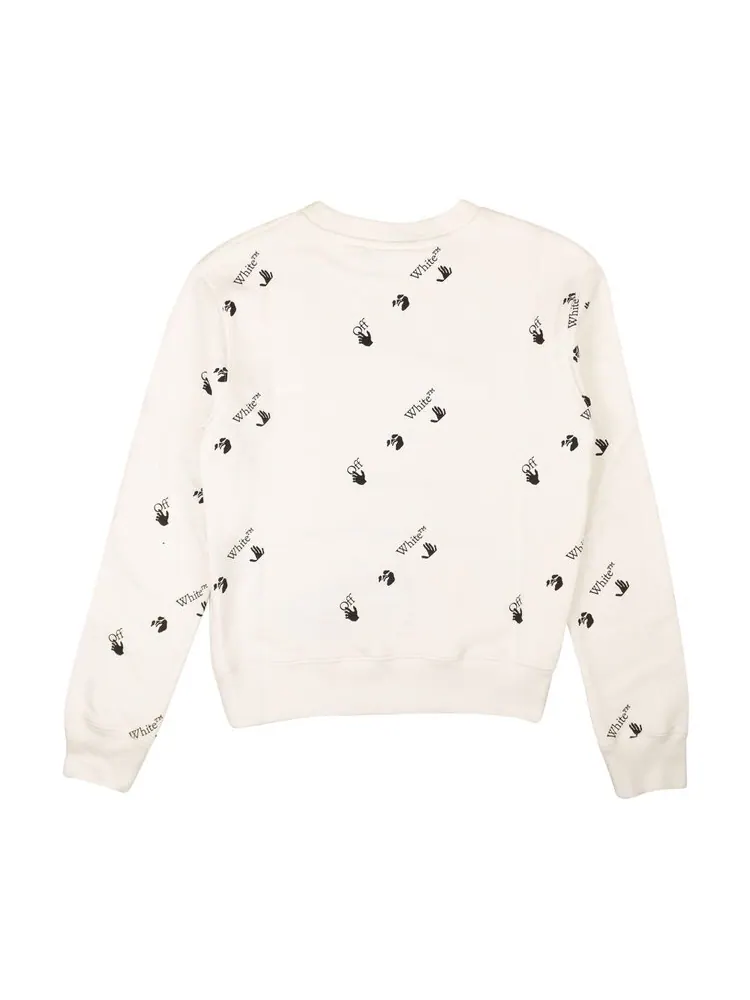 Толстовка Off-White Slim Allover Crewneck 'White' — изображение 2 из 2, белый