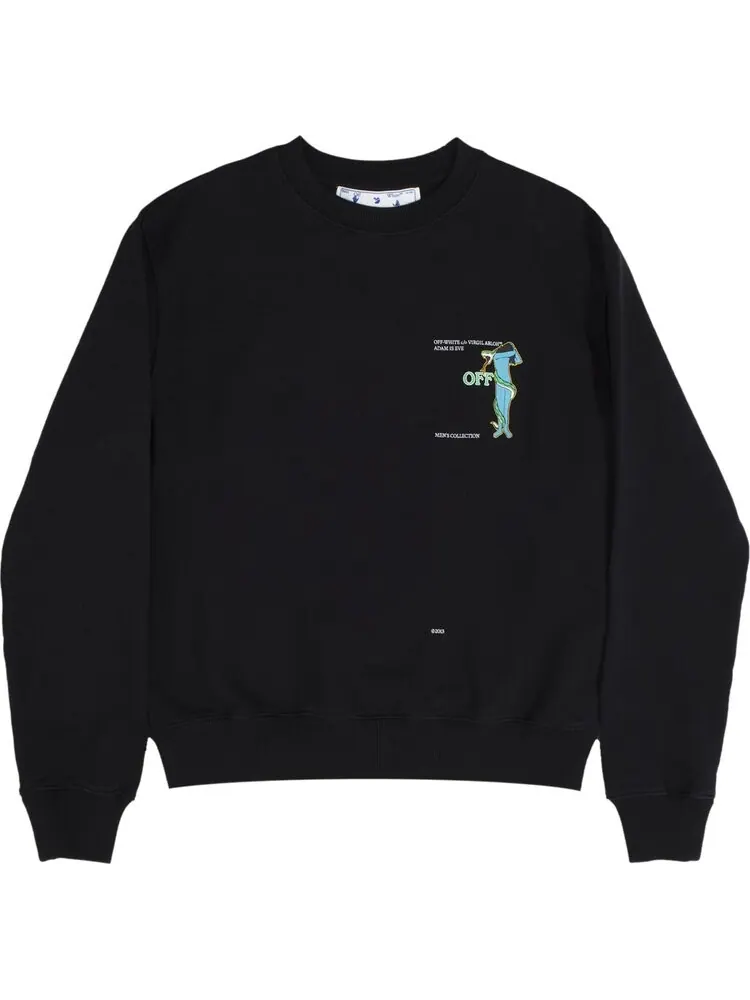 Толстовка Off-White Adam Is Eve Slim Crewneck 'Black/White' — изображение 1 из 1, черный