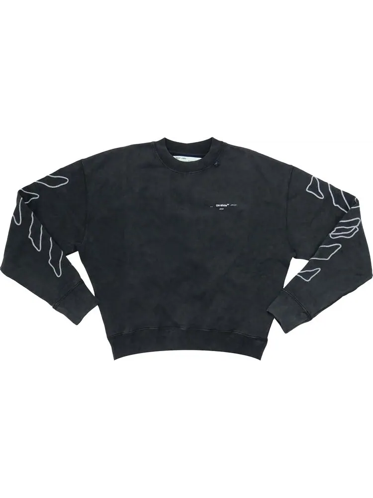 Толстовка Off-White Abstract Arrows Over Crewneck 'Black / White' — изображение 1 из 1, черный