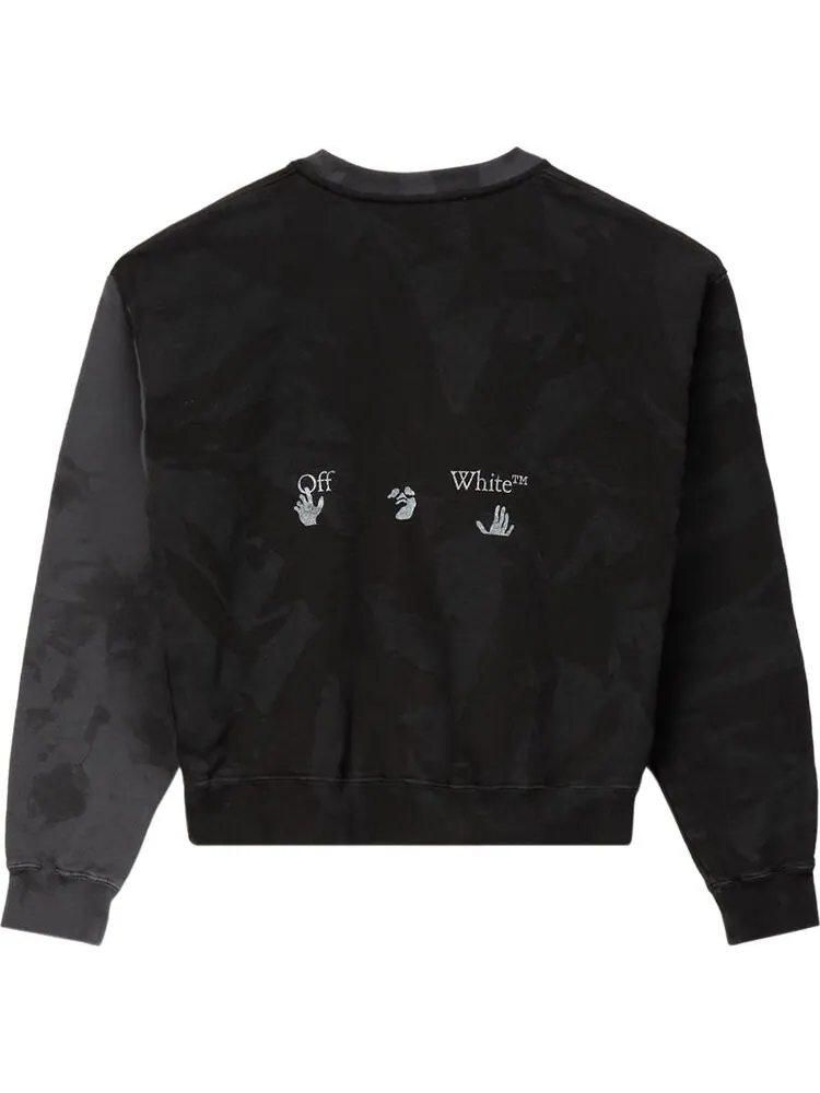 Толстовка Off-White Tie Dye Over Crew 'Black' — изображение 2 из 2, черный